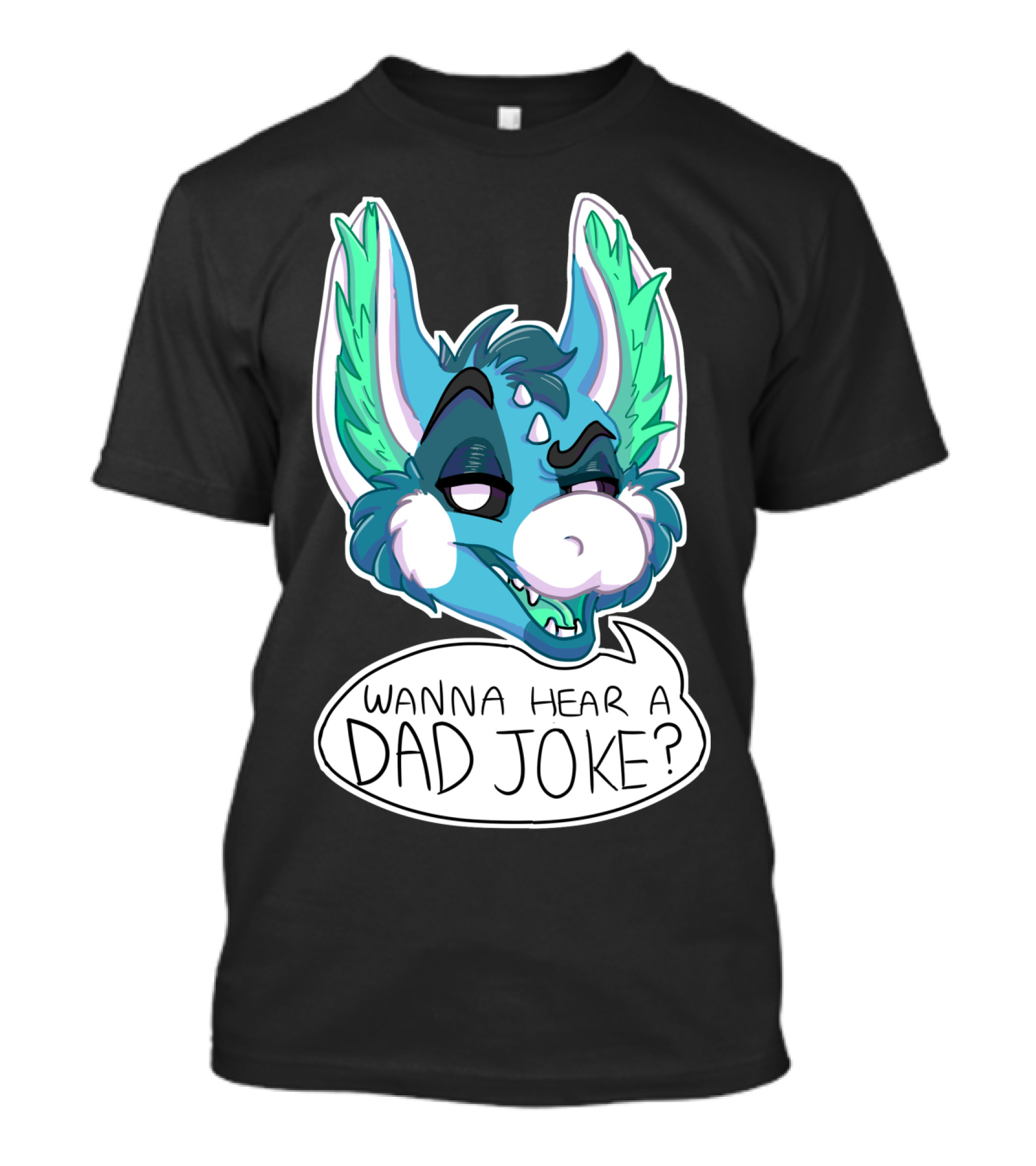Wanna Hear A Dad Joke Blue Furry Character With Speech Bubble T-Shirt