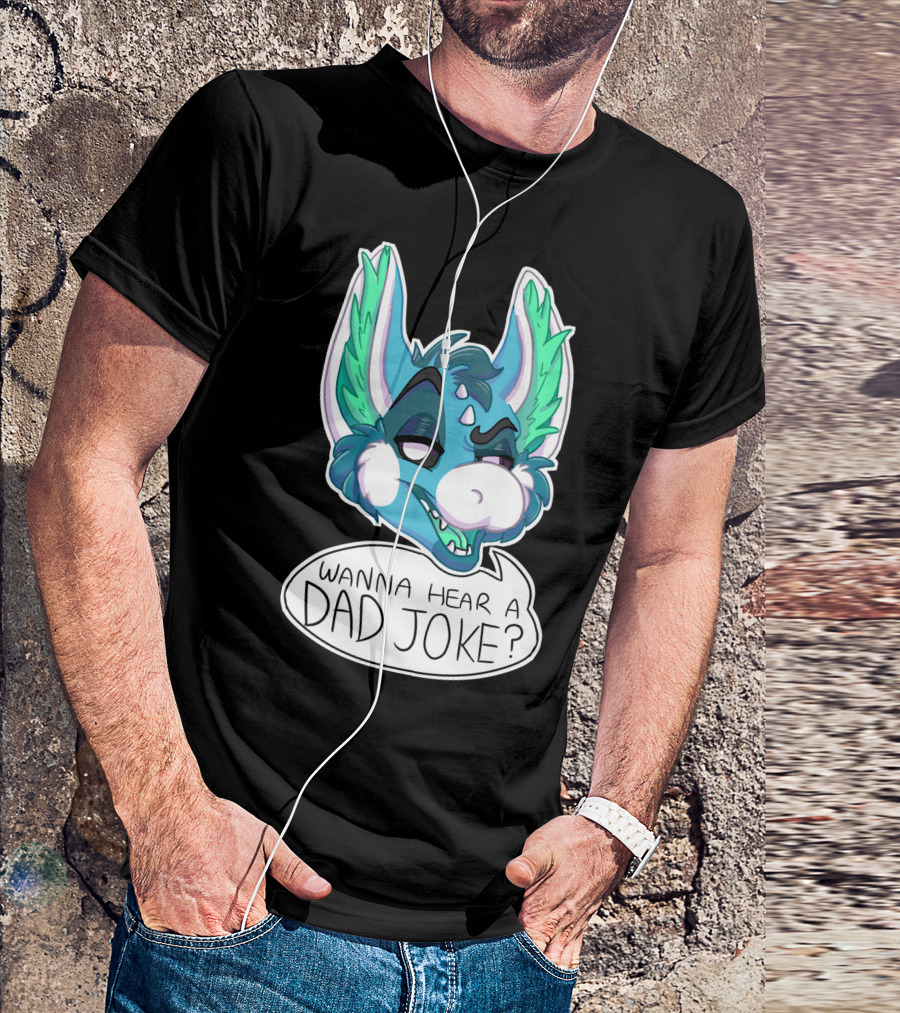 Wanna Hear A Dad Joke Blue Furry Character With Speech Bubble T-Shirt