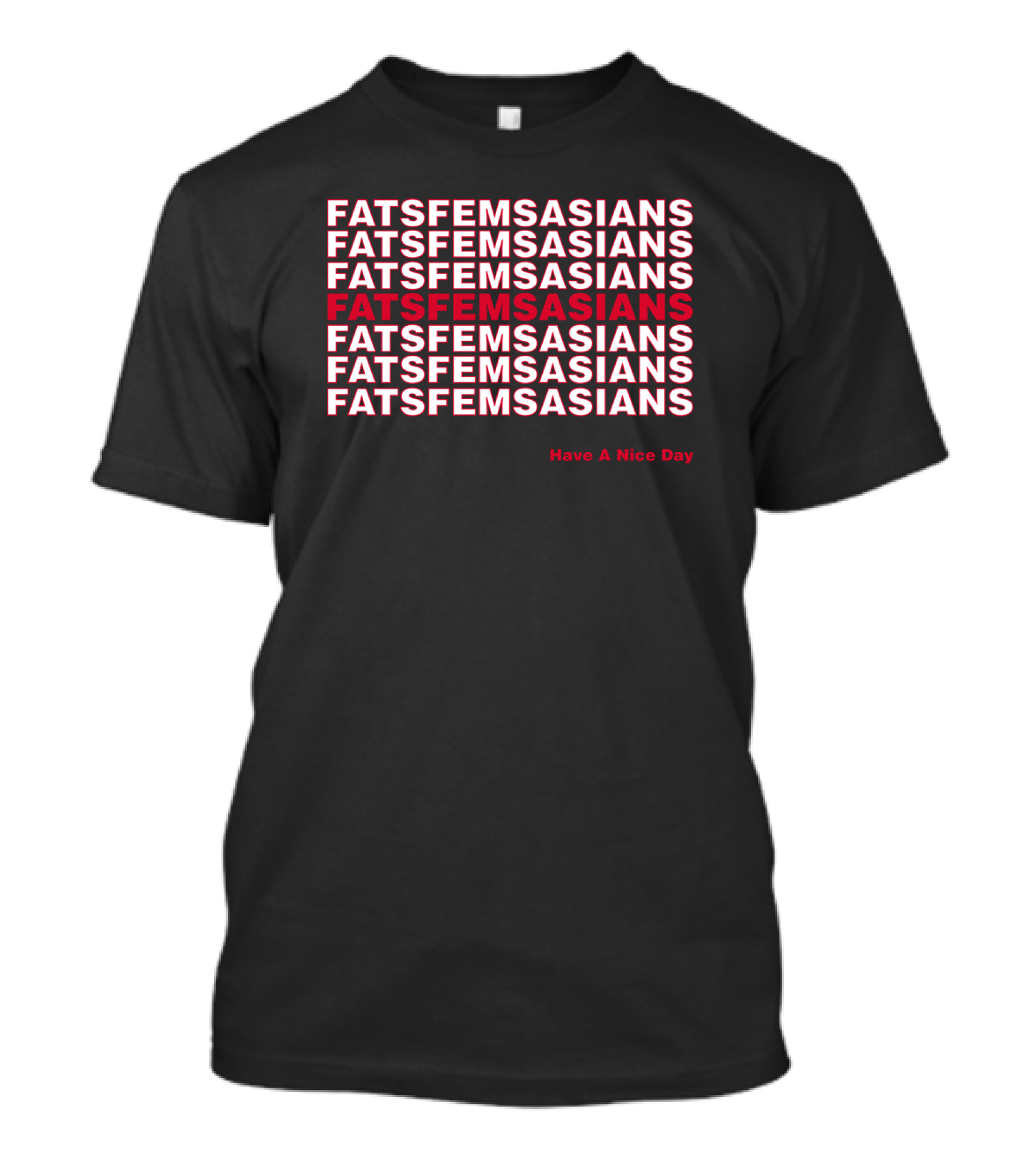 Fats Fems Asians Repeated Pattern Have A Nice Day T-Shirt