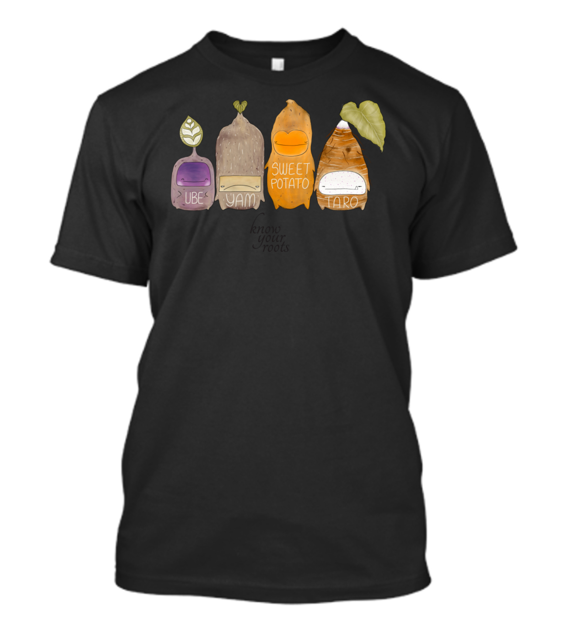 Know Your Roots Ube Yam Sweet Potato Taro Vegetables T-Shirt