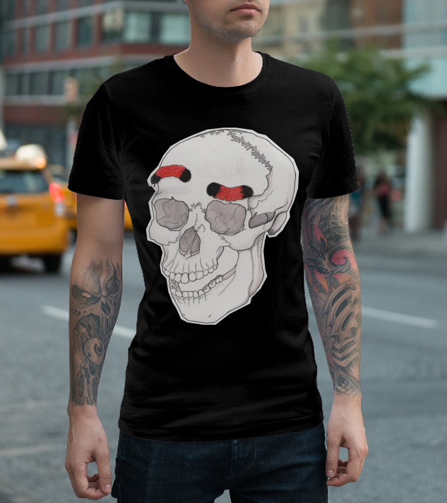 Woolly Bear Caterpillars On Skull Illustration Entoletal T-Shirt