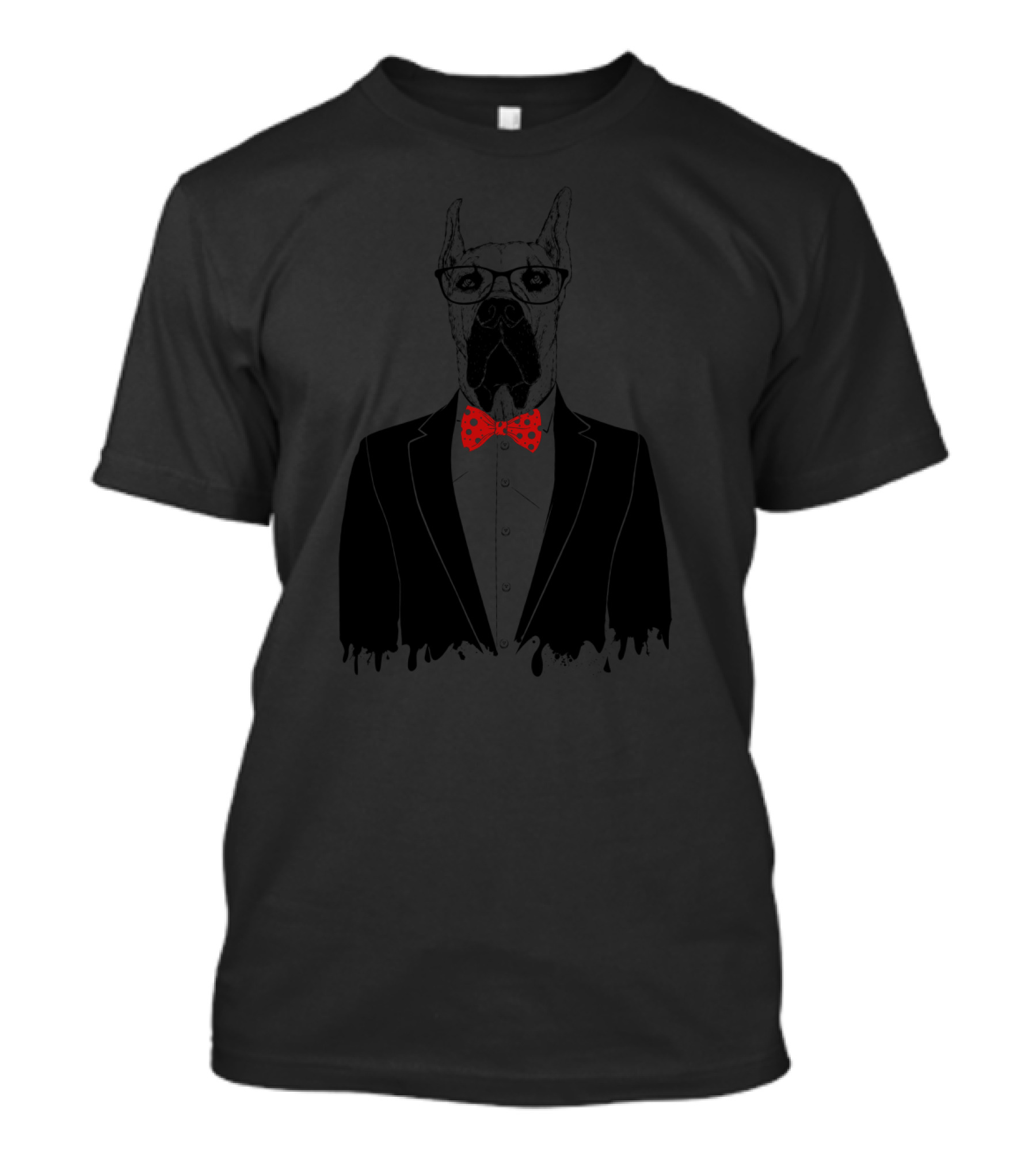 Great Danes Dapper Dog In Suit With Red Bow Tie And Glasses T-Shirt