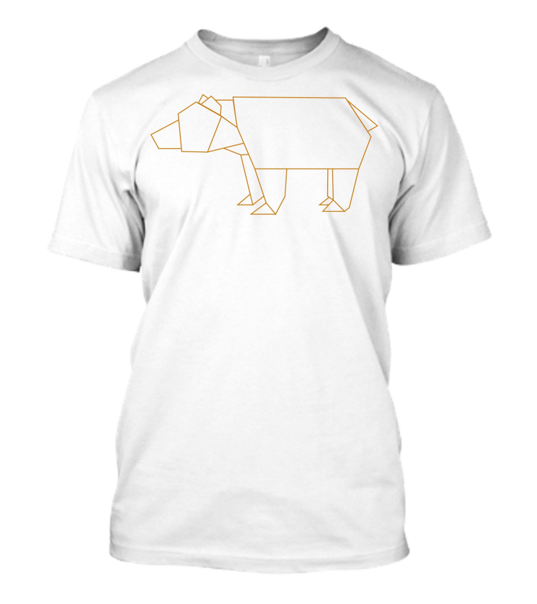 Geometric Origami Bear Minimalist Outline T-Shirt