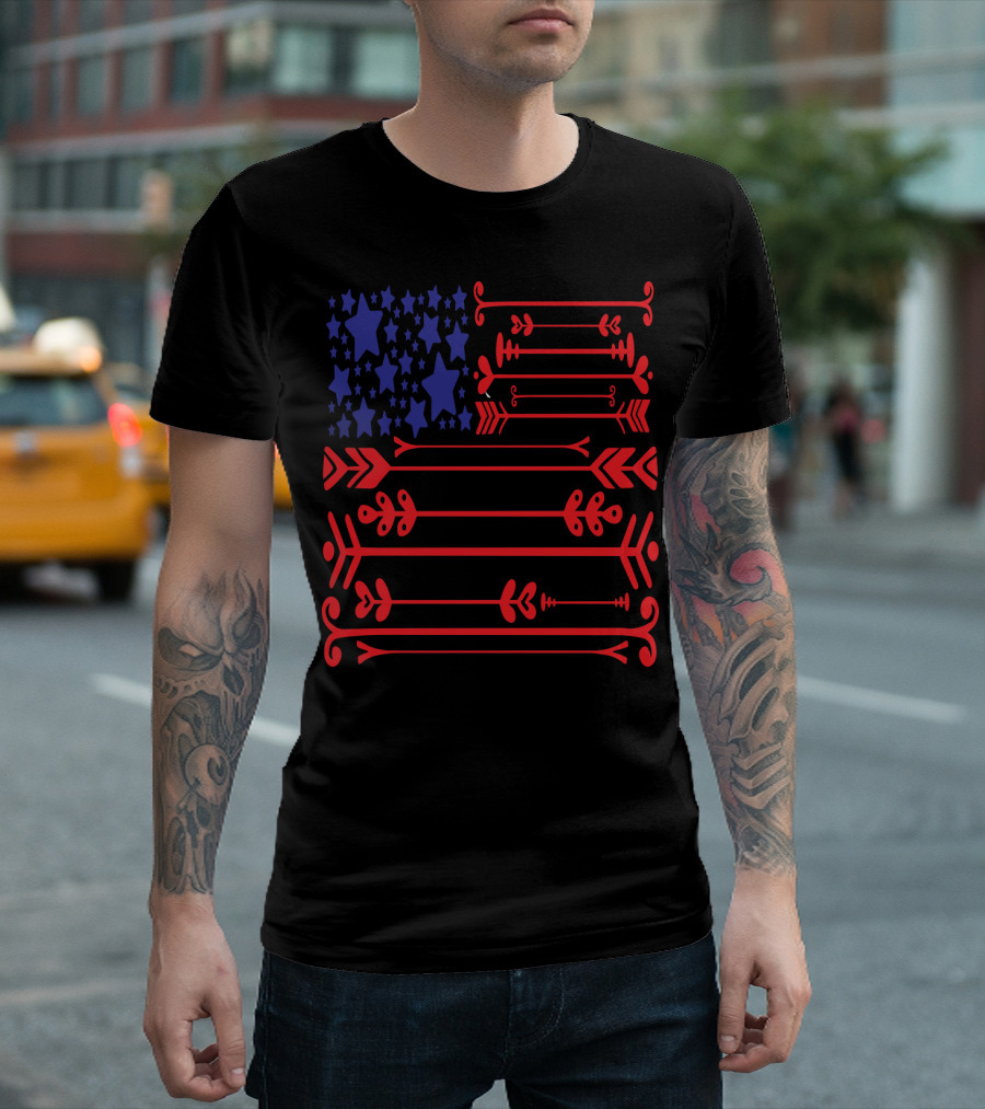 American Flag Arrows And Stars T-Shirt