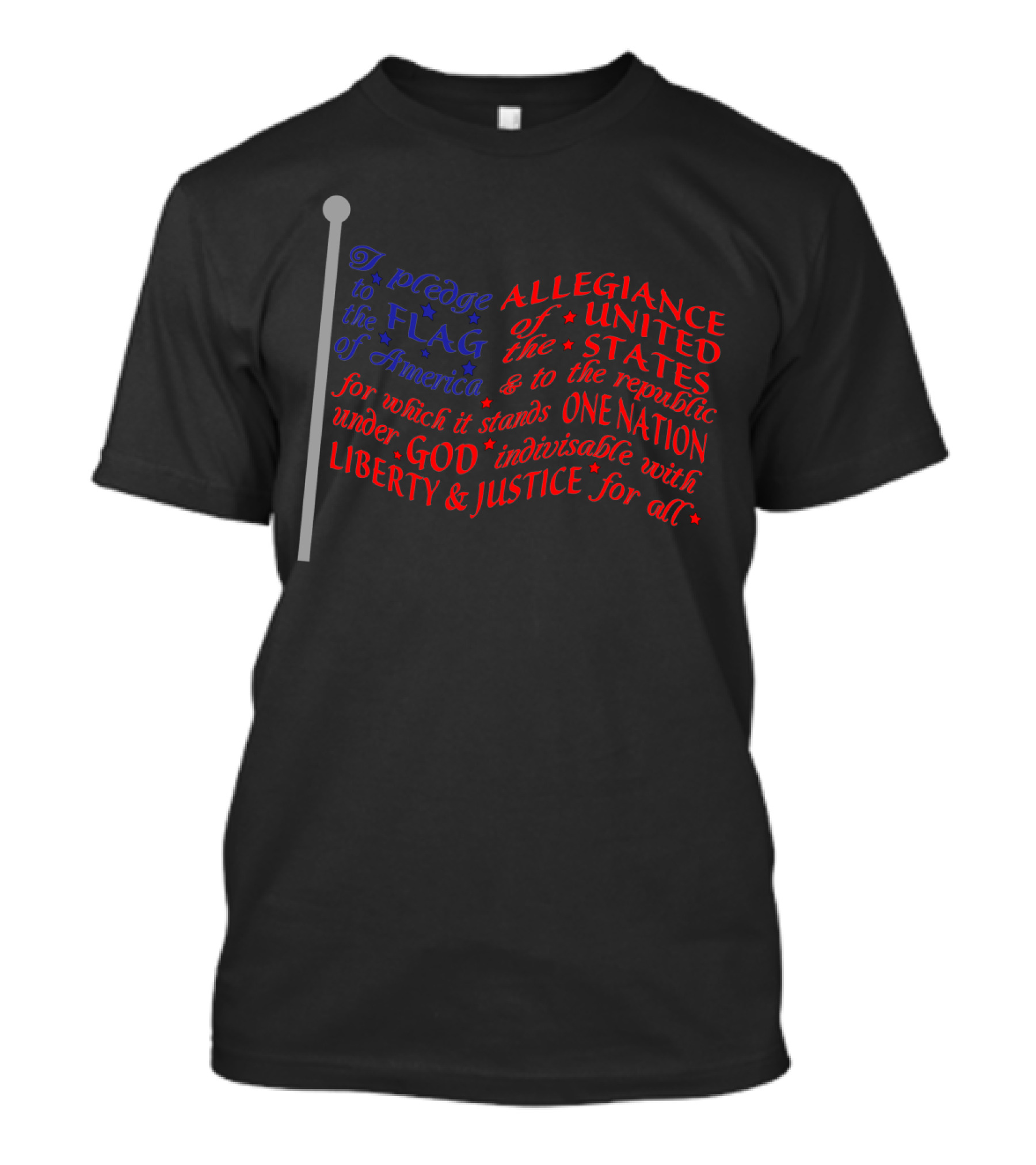 Pledge Allegiance Flag United States America Liberty Justice Under God Indivisible One Nation T-Shirt
