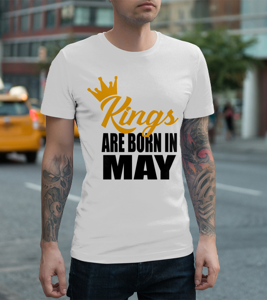 Kings Are Born In May Crown T-Shirt