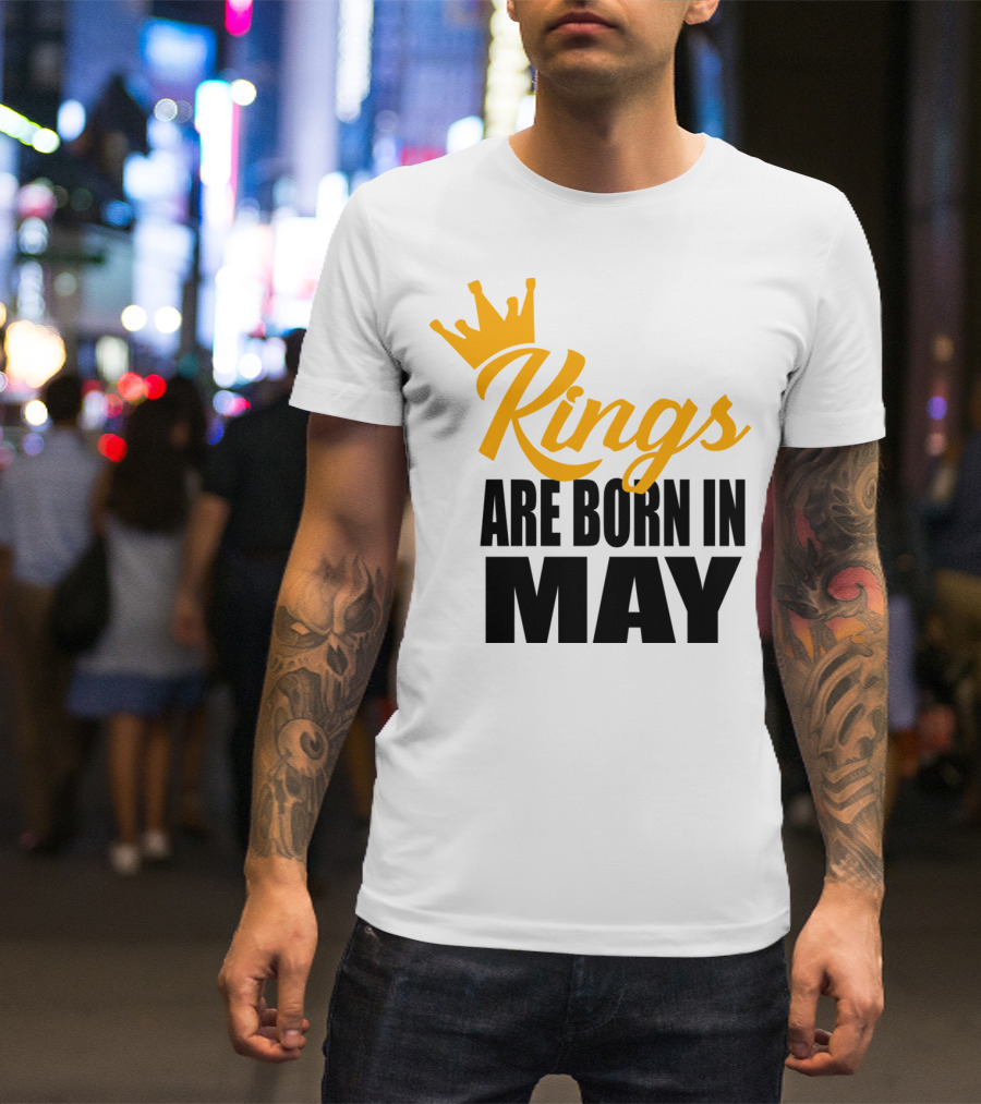 Kings Are Born In May Crown T-Shirt