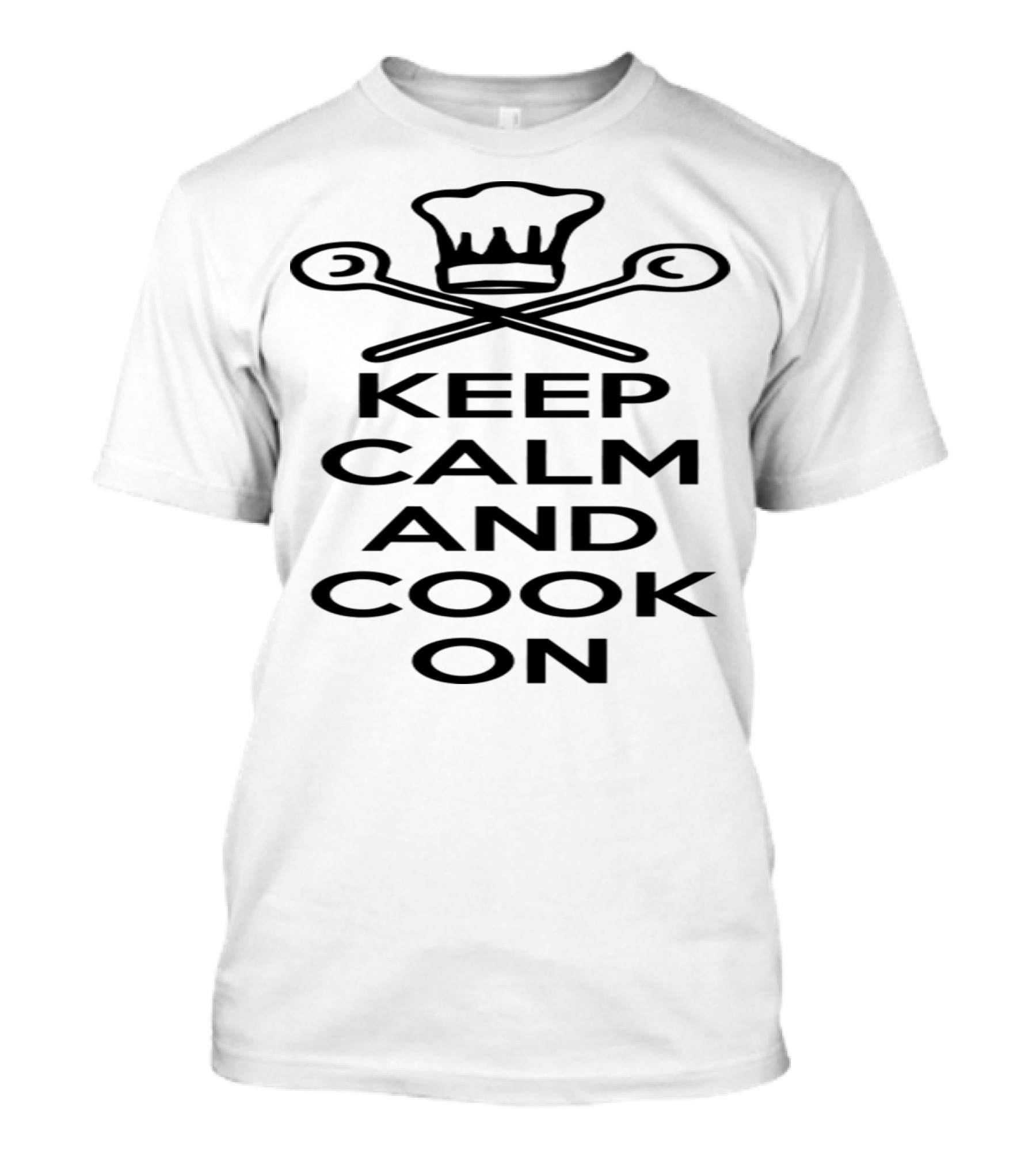 Keep Calm And Cook On Chef Hat And Crossed Utensils T-Shirt
