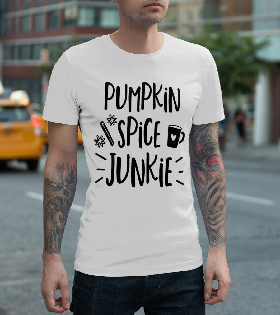Pumpkin Spice Junkie Cinnamon Stick Mug with Heart T-Shirt