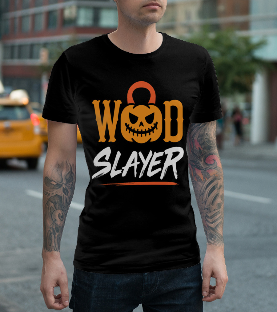 WOD Slayer Pumpkin Kettlebell Halloween T-Shirt