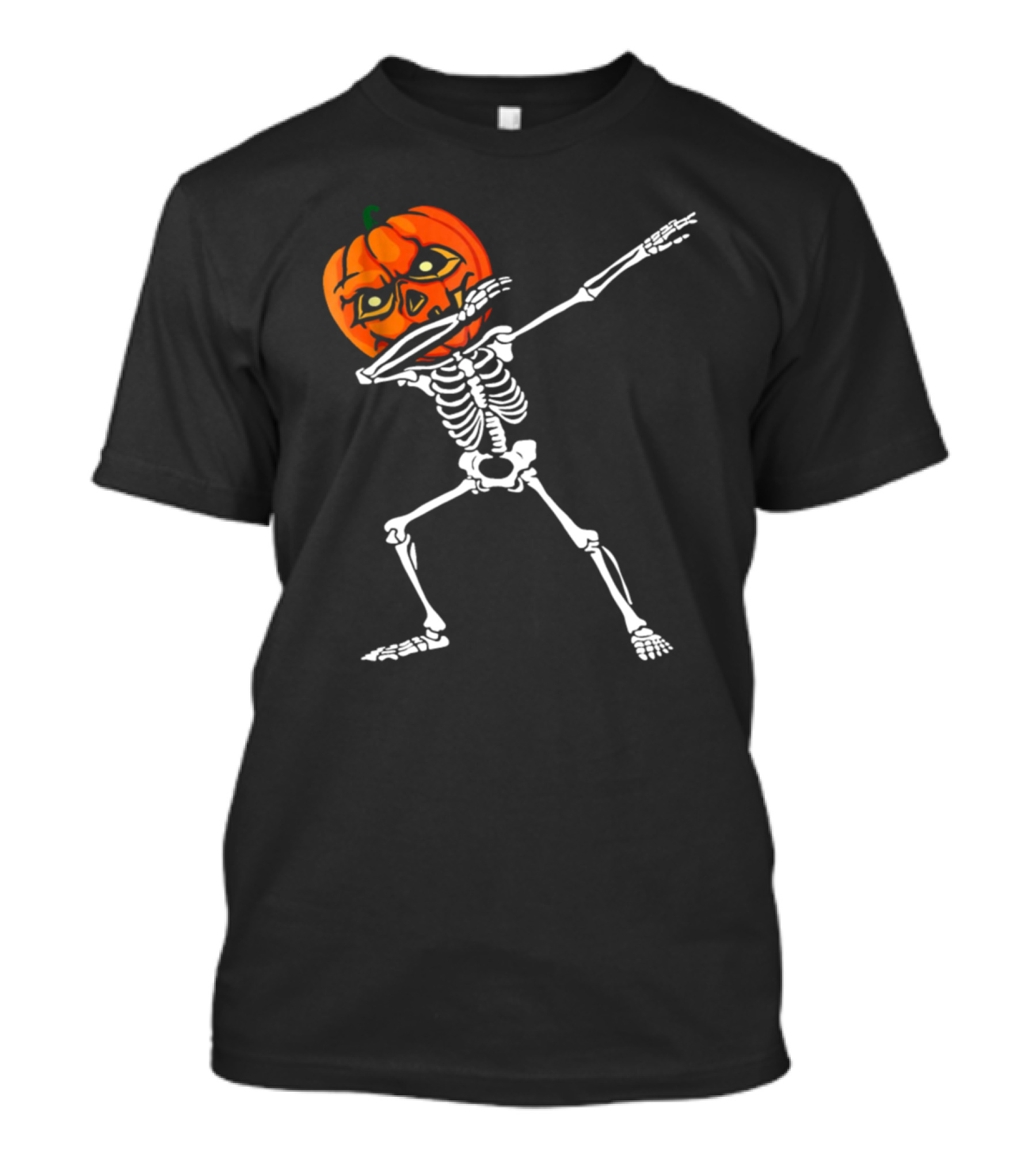 Halloween Pumpkin Skeleton Dabbing T-Shirt
