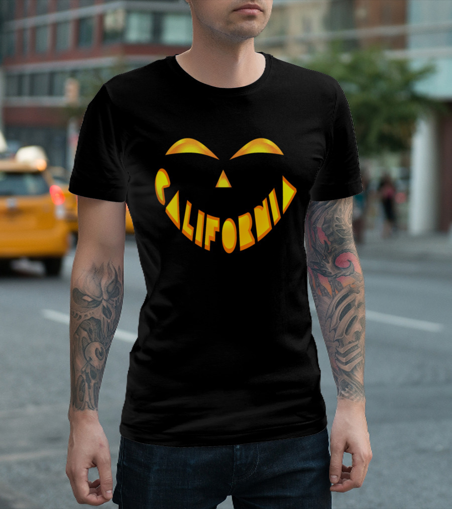 California Pumpkin Face Jack O' Lantern T-Shirt