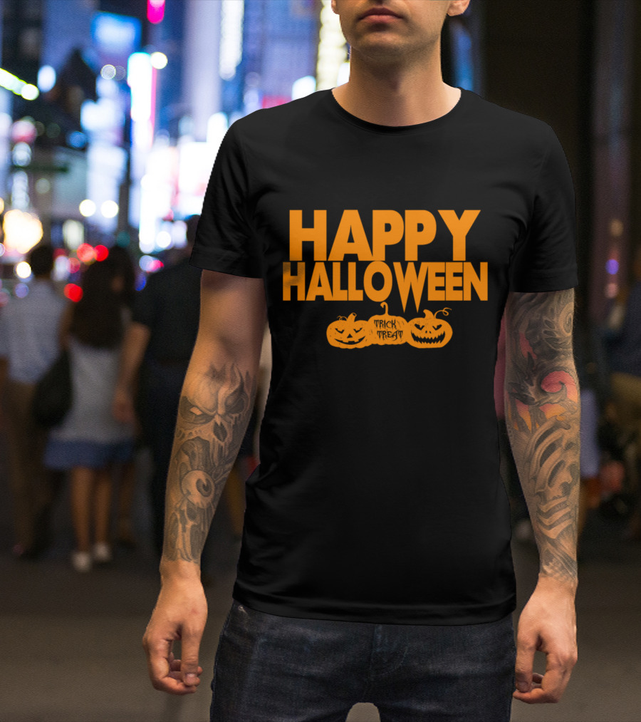 Happy Halloween Trick Or Treat Pumpkin Icons T-Shirt