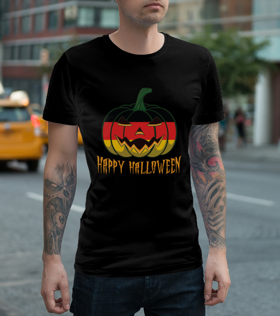 Happy Halloween German Flag Pumpkin Jack o Lantern T-Shirt