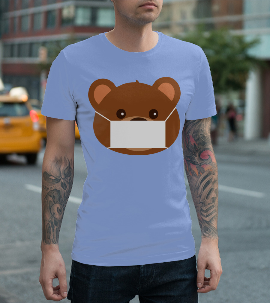 My Bear Cute Masked Teddy Face T-Shirt