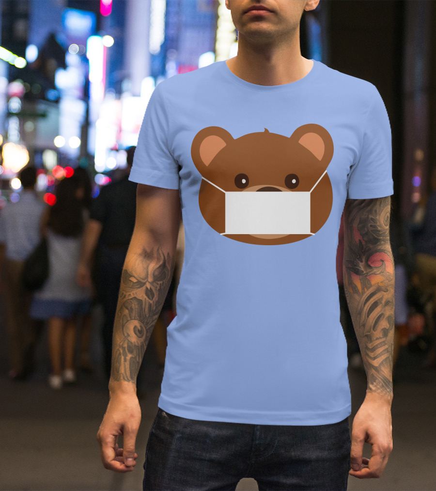 My Bear Cute Masked Teddy Face T-Shirt