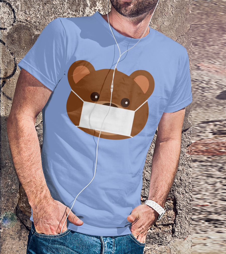 My Bear Cute Masked Teddy Face T-Shirt