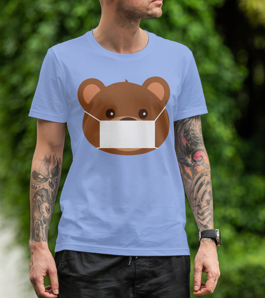My Bear Cute Masked Teddy Face T-Shirt