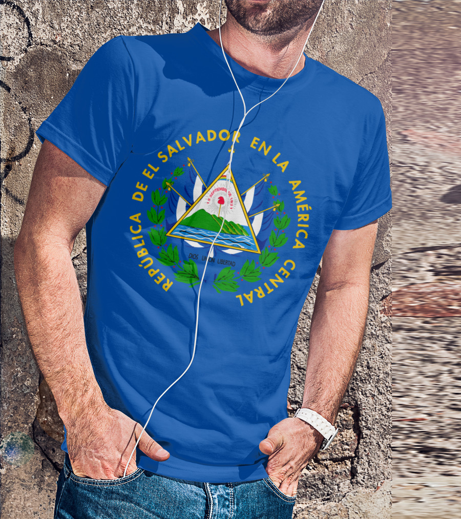 REPÚBLICA DE EL SALVADOR EN LA AMÉRICA CENTRAL DIOS UNIÓN LIBERTAD ESCUDO DE EL SALVADOR T-Shirt