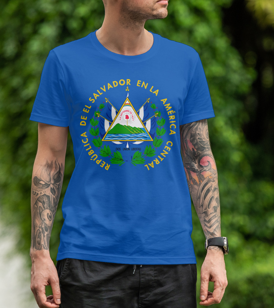 REPÚBLICA DE EL SALVADOR EN LA AMÉRICA CENTRAL DIOS UNIÓN LIBERTAD ESCUDO DE EL SALVADOR T-Shirt