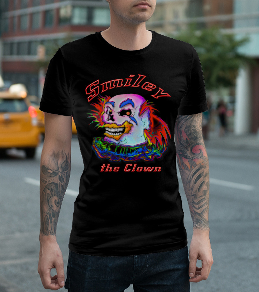 Smiley The Clown Psychedelic Neon Grotesque T-Shirt