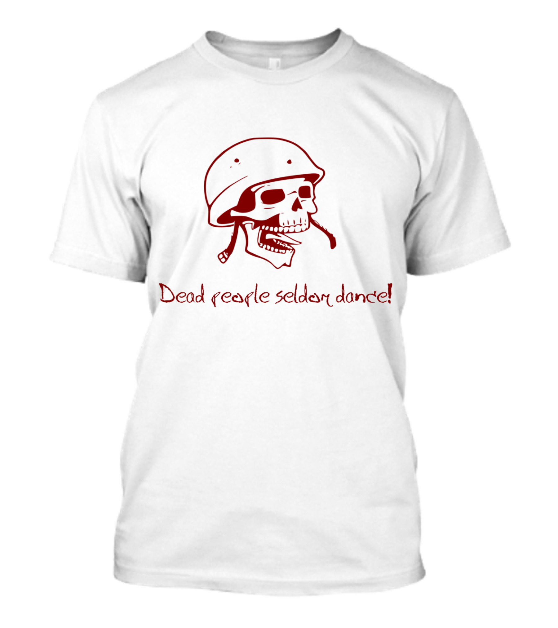 Dead People Seldom Dance Skull Helmet T-Shirt