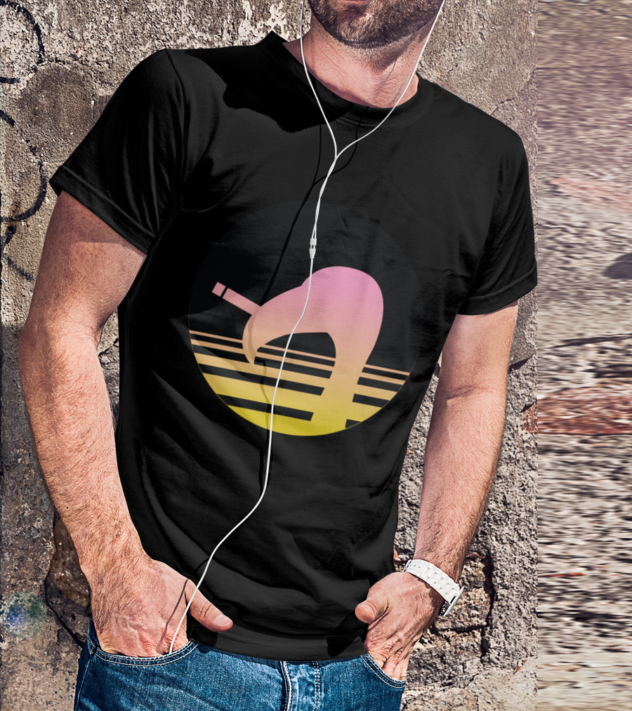 Retro Sunset Gradient Flamingo With Cigarette T-Shirt