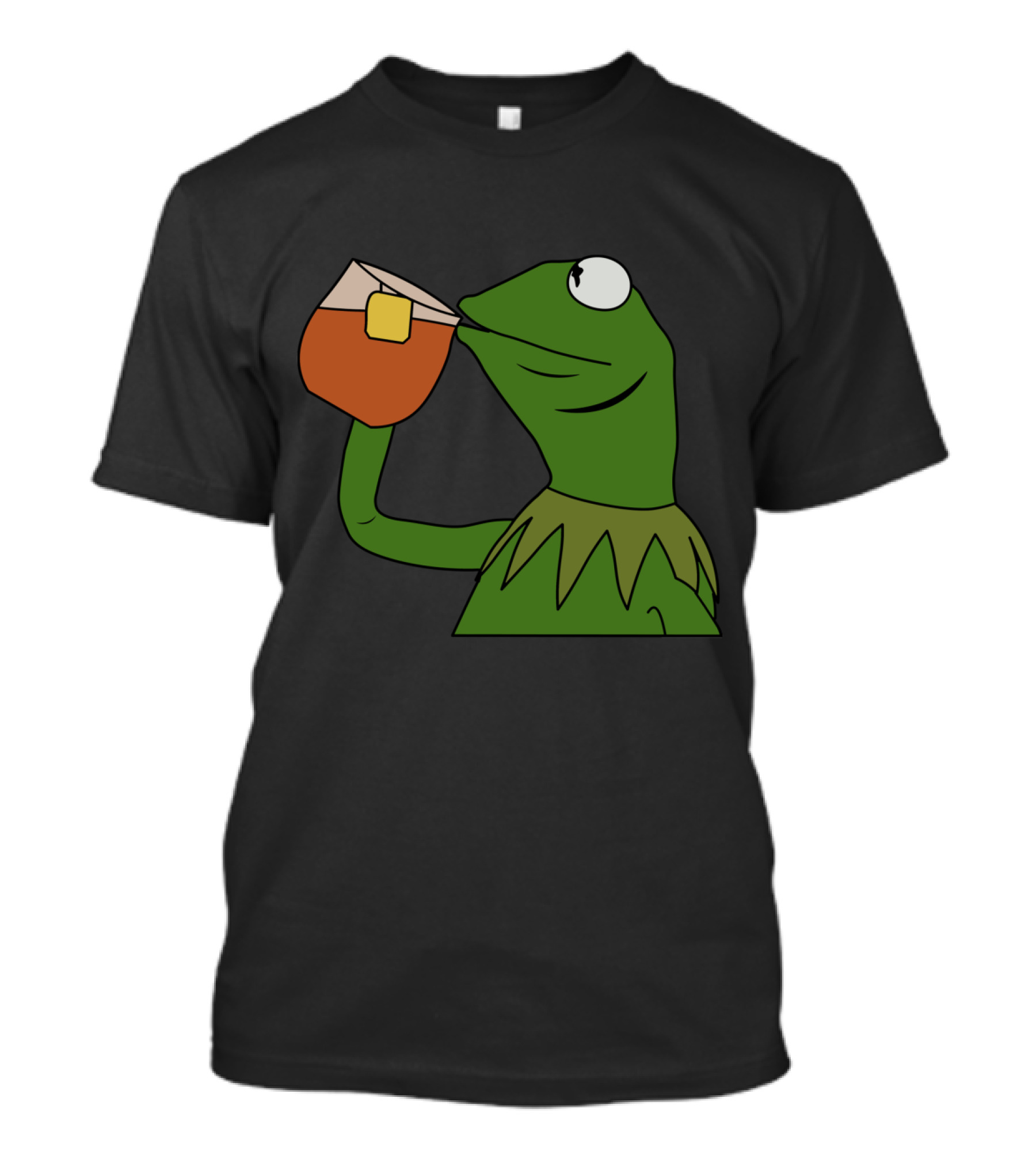 Kermit Meme Sipping All The Tea Funny Meme King T-Shirt