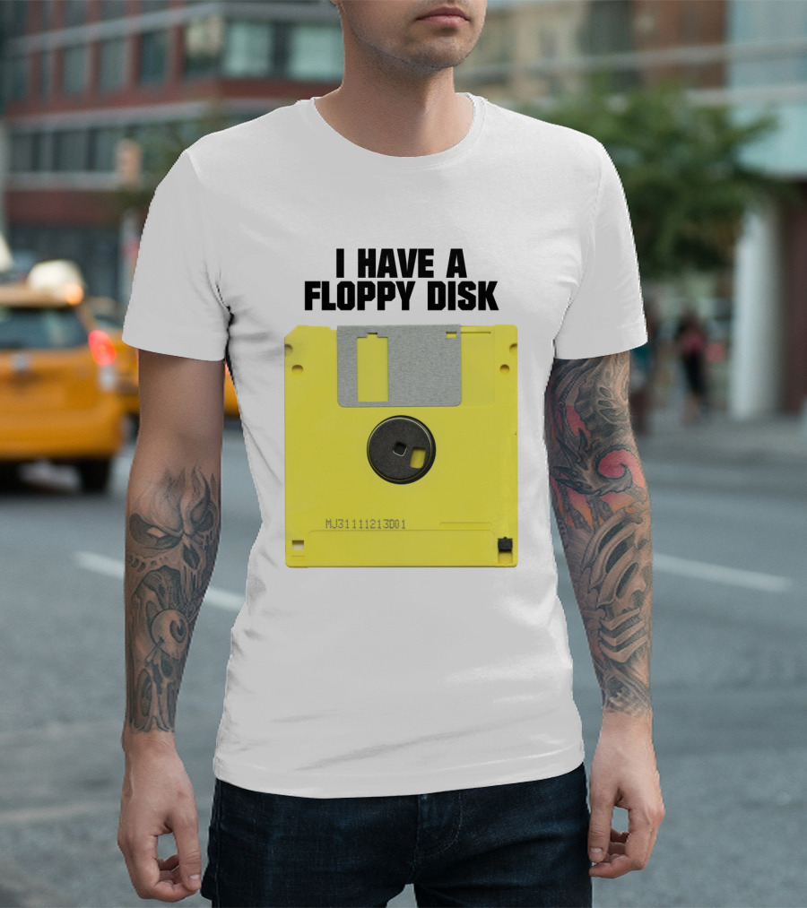 I Have A Floppy Disk Yellow Retro Technology Nostalgia T-Shirt