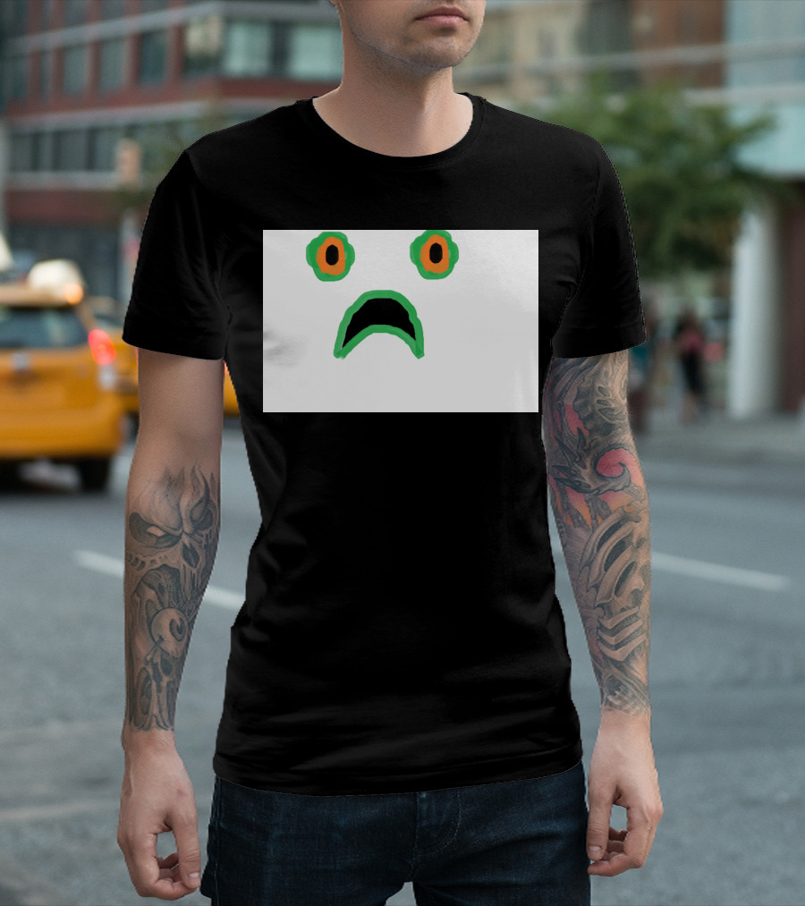 GaspJokes Sad Frog Face With Orange Eyes Expression T-Shirt