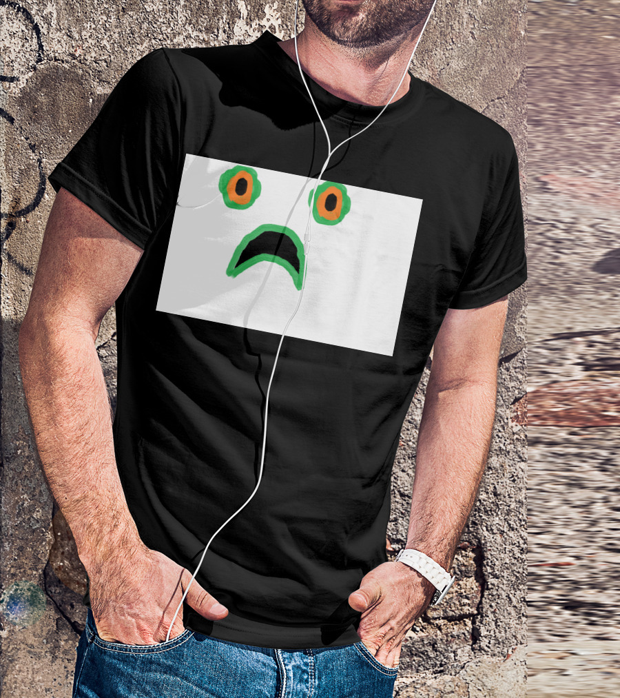 GaspJokes Sad Frog Face With Orange Eyes Expression T-Shirt