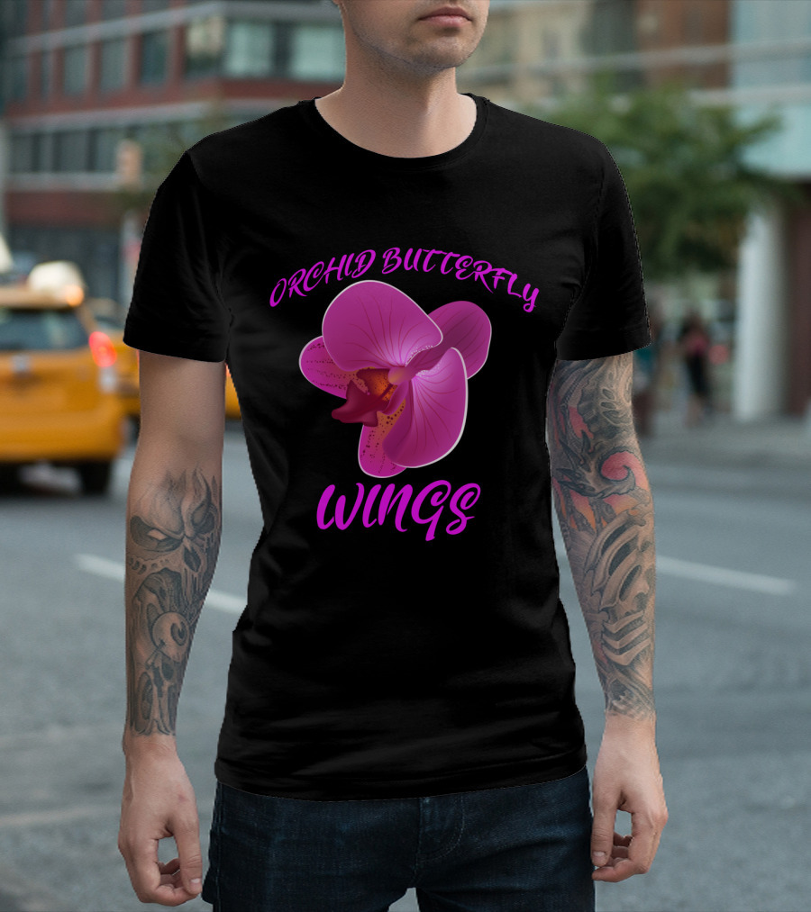 Orchid Butterfly Wings Floral T-Shirt