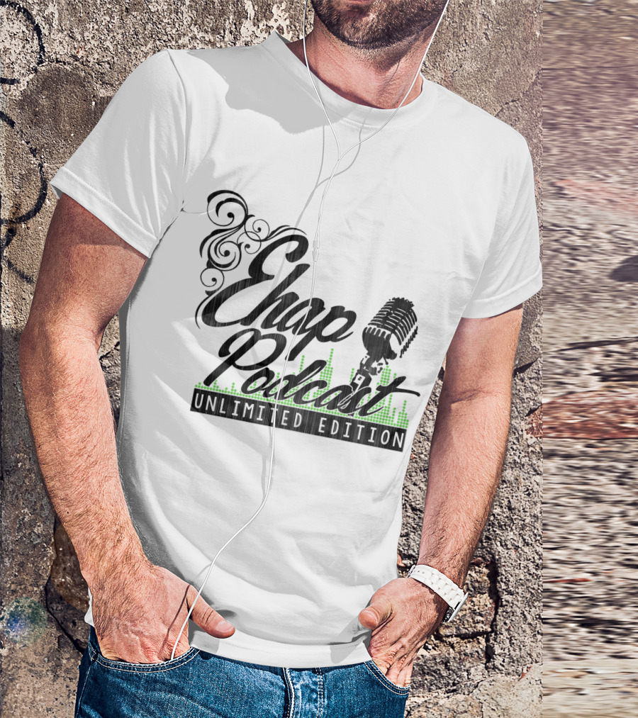 Ehap Podcast Unlimited Edition Vintage Microphone And Sound Wave T-Shirt