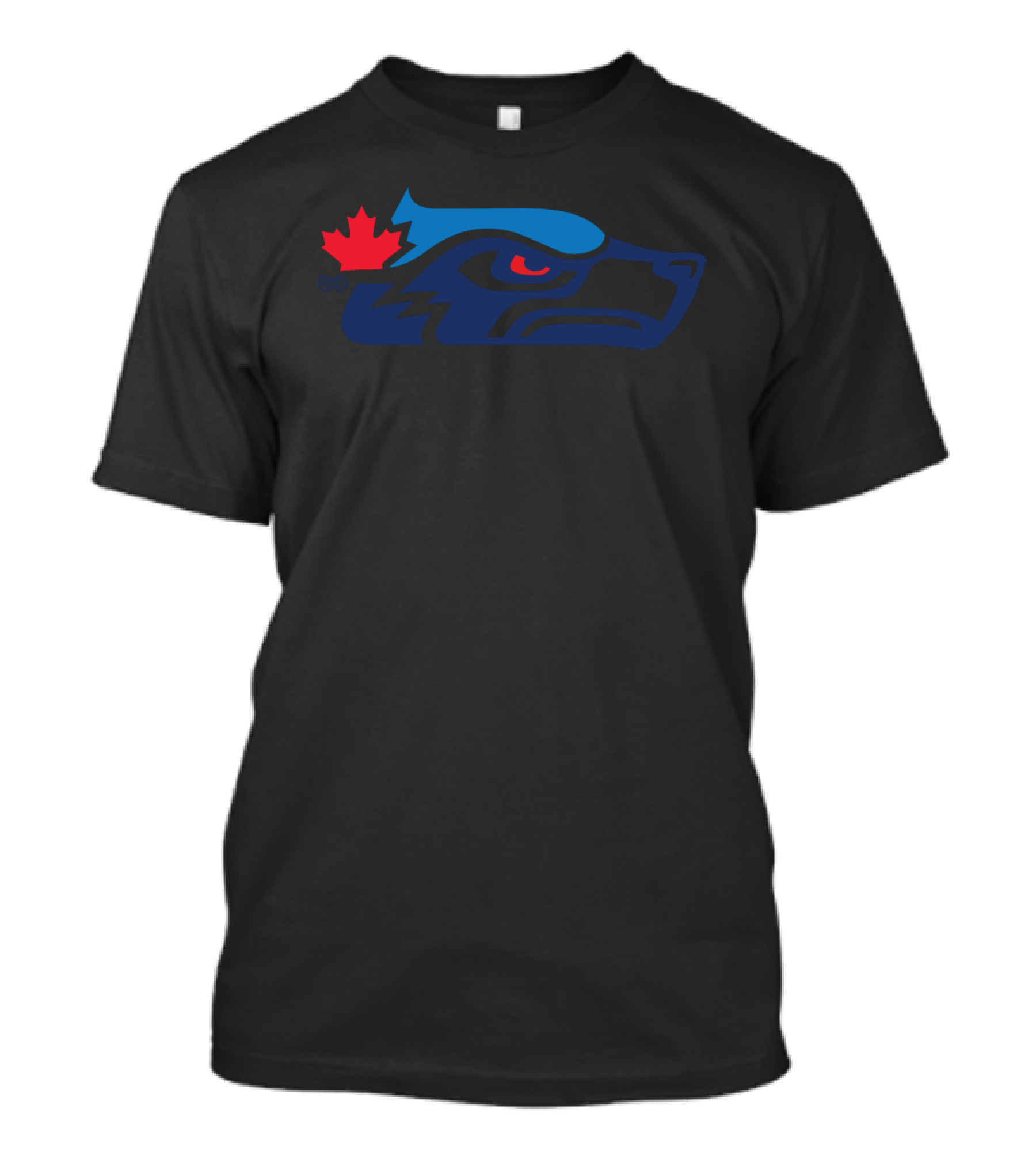 Toronto Trash Pandas West Coast Blue Jay Logo With Red Maple Leaf T-Shirt