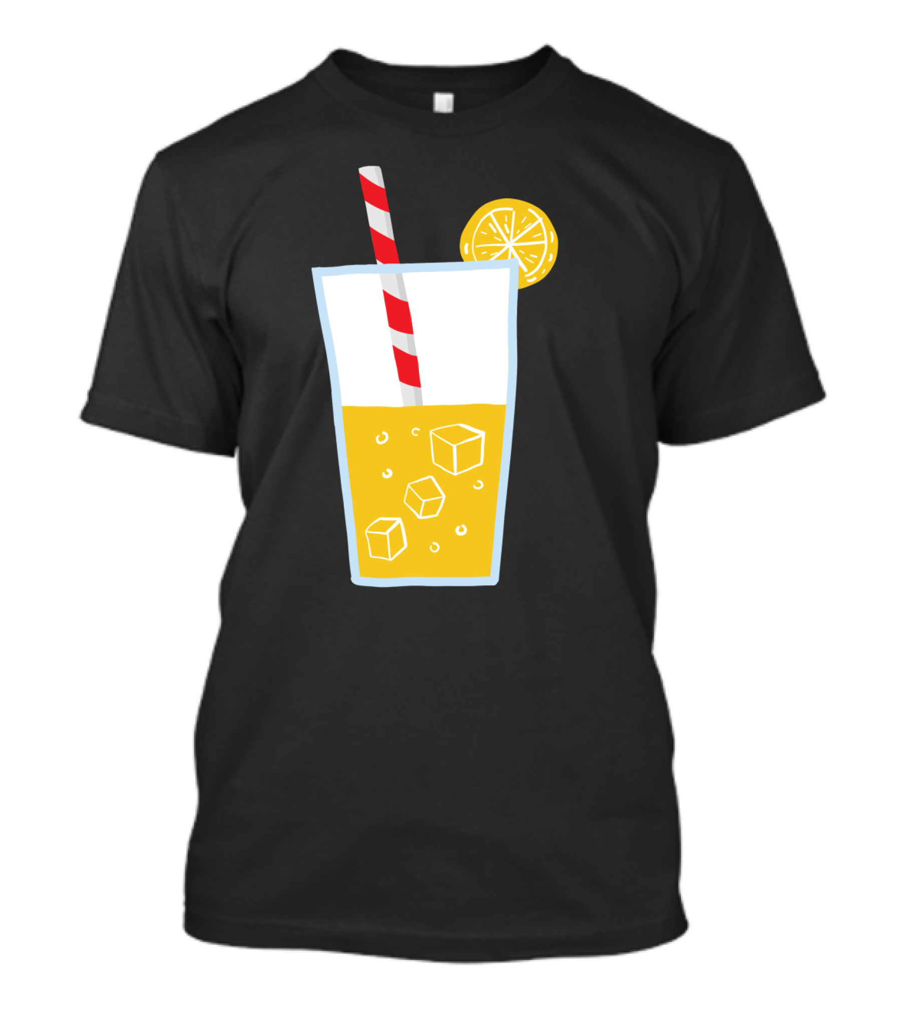 Chilled Lemonade With Ice And Red Striped Straw T-Shirt