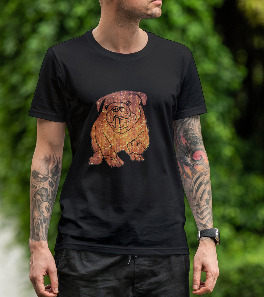 Golden Sparkle Bulldog French Bulldog Puppy T-Shirt