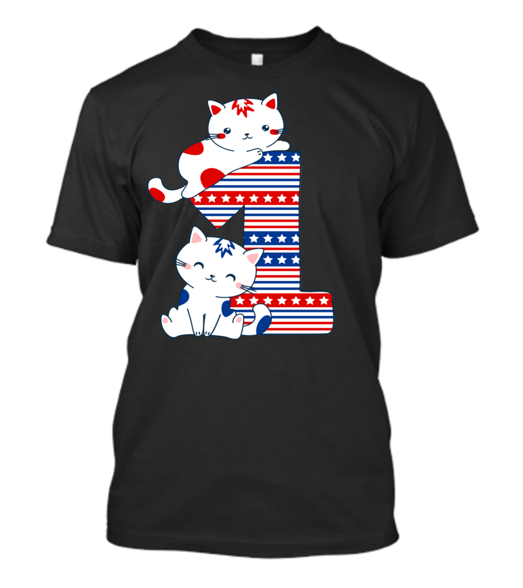 Patriotic American One Year Old Cat T-Shirt