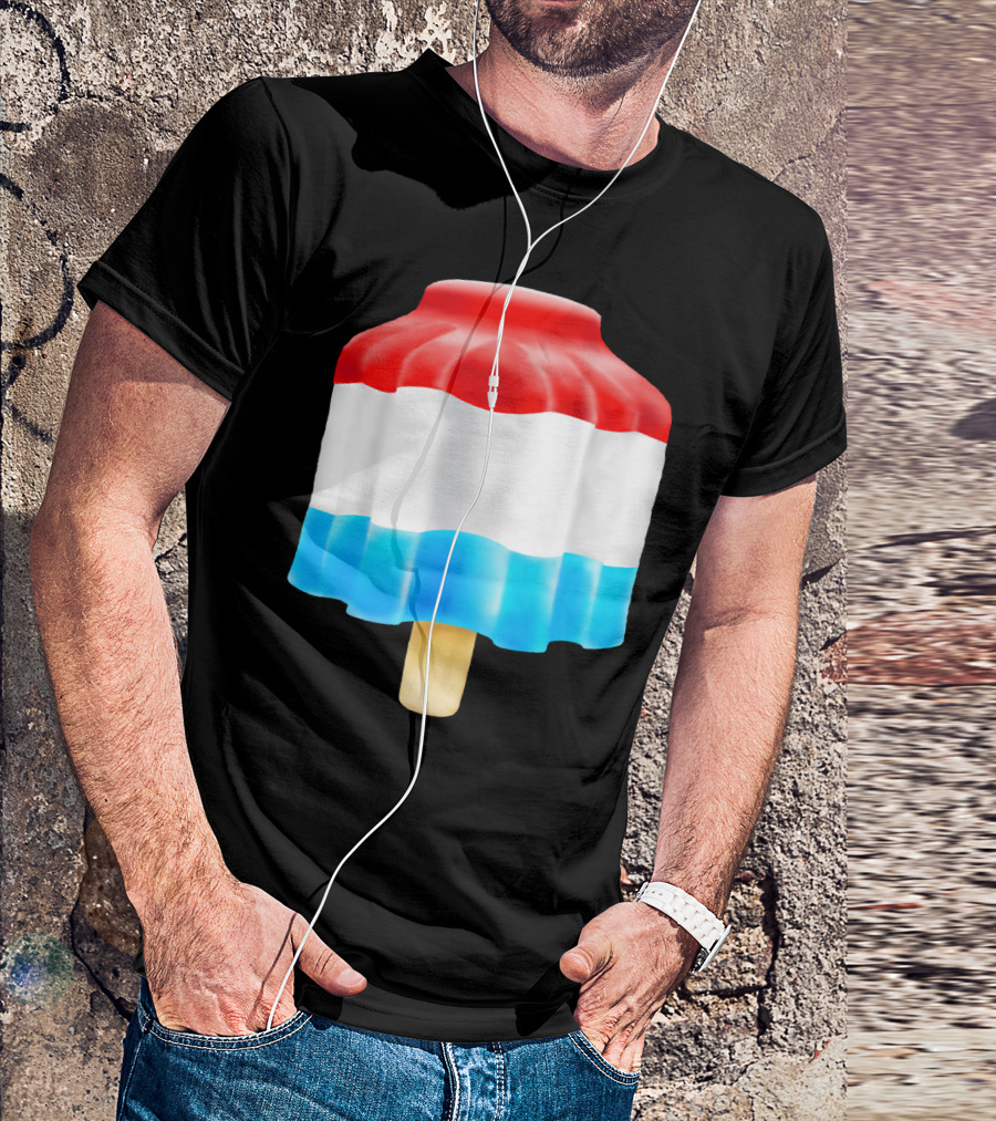 Firecracker Popsicle Ice Cream Red White And Blue Iconic Summer Treat T-Shirt