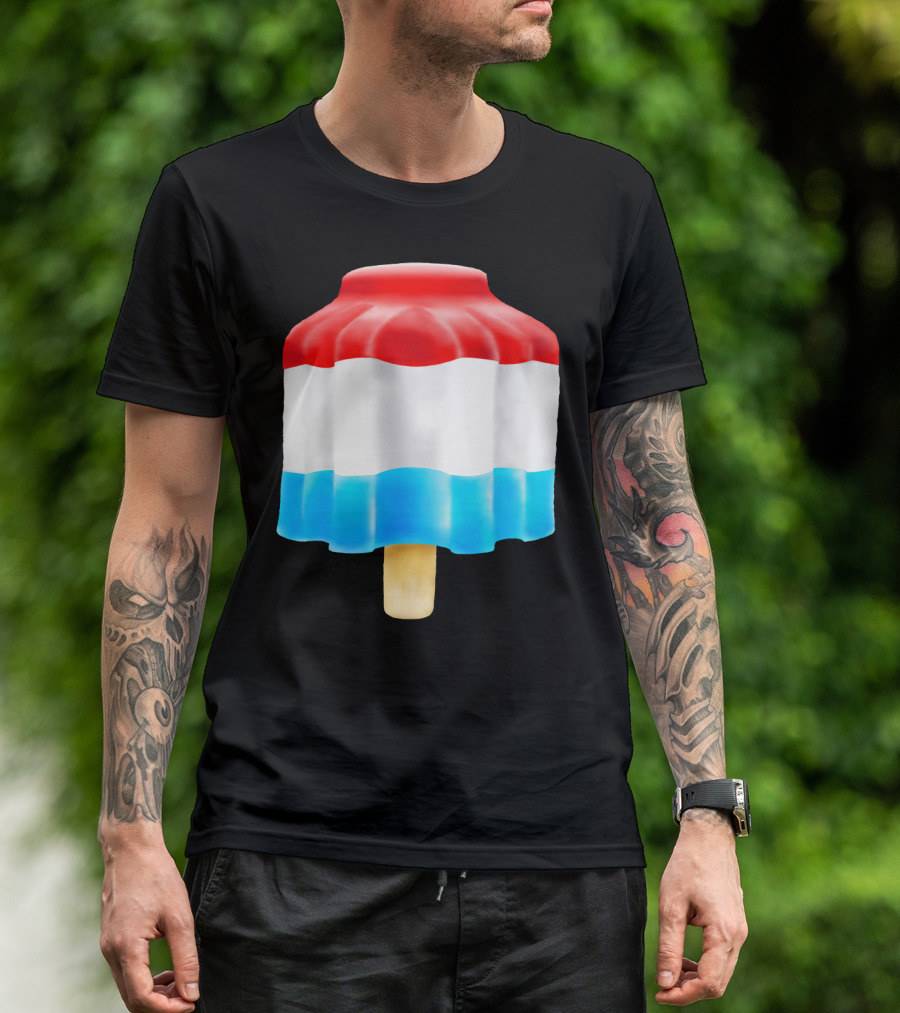Firecracker Popsicle Ice Cream Red White And Blue Iconic Summer Treat T-Shirt