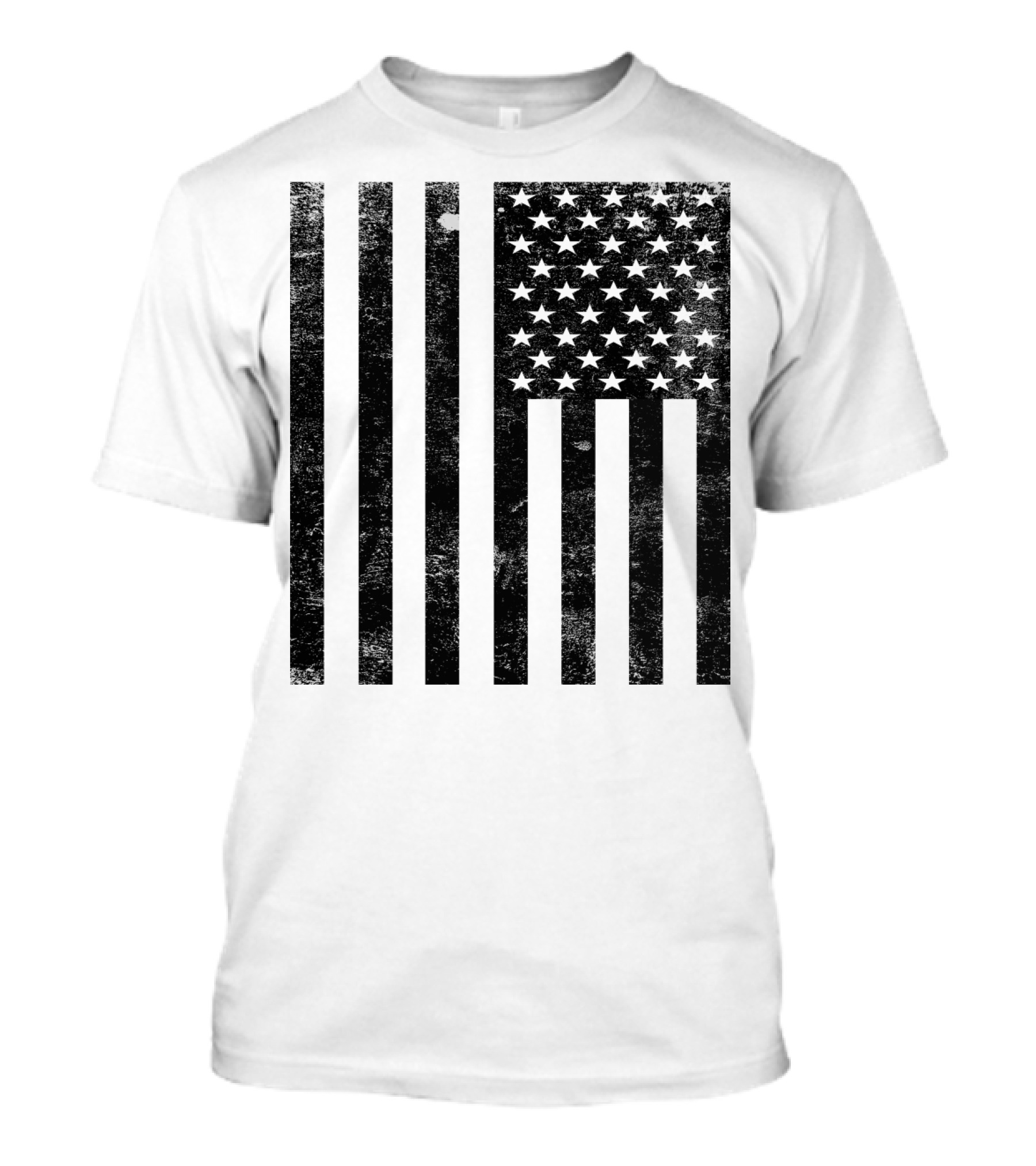 Black And White Grand Old Flag Stylized American Flag T-Shirt