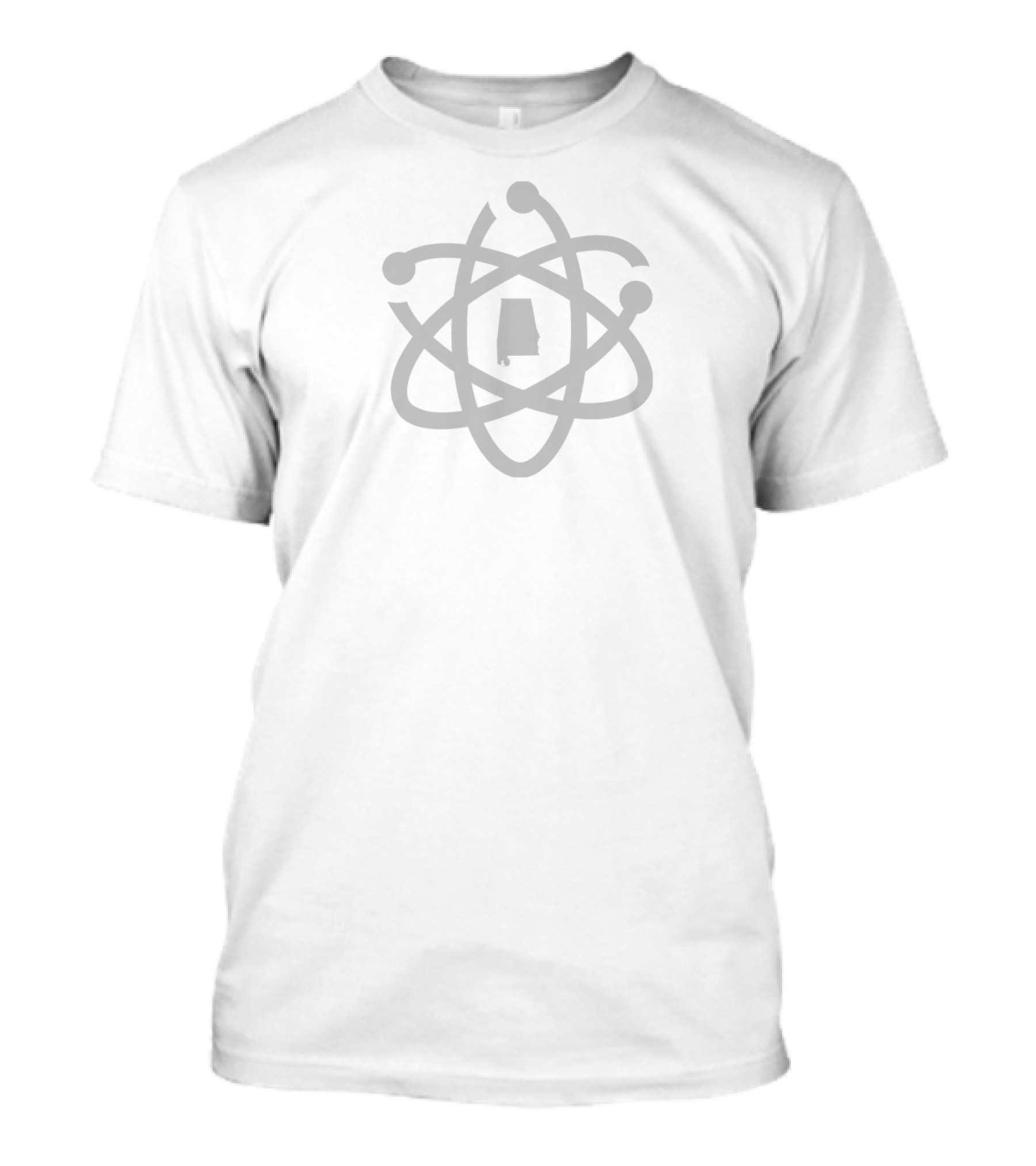 Alabama Atom Symbol With State Outline In Grey T-Shirt