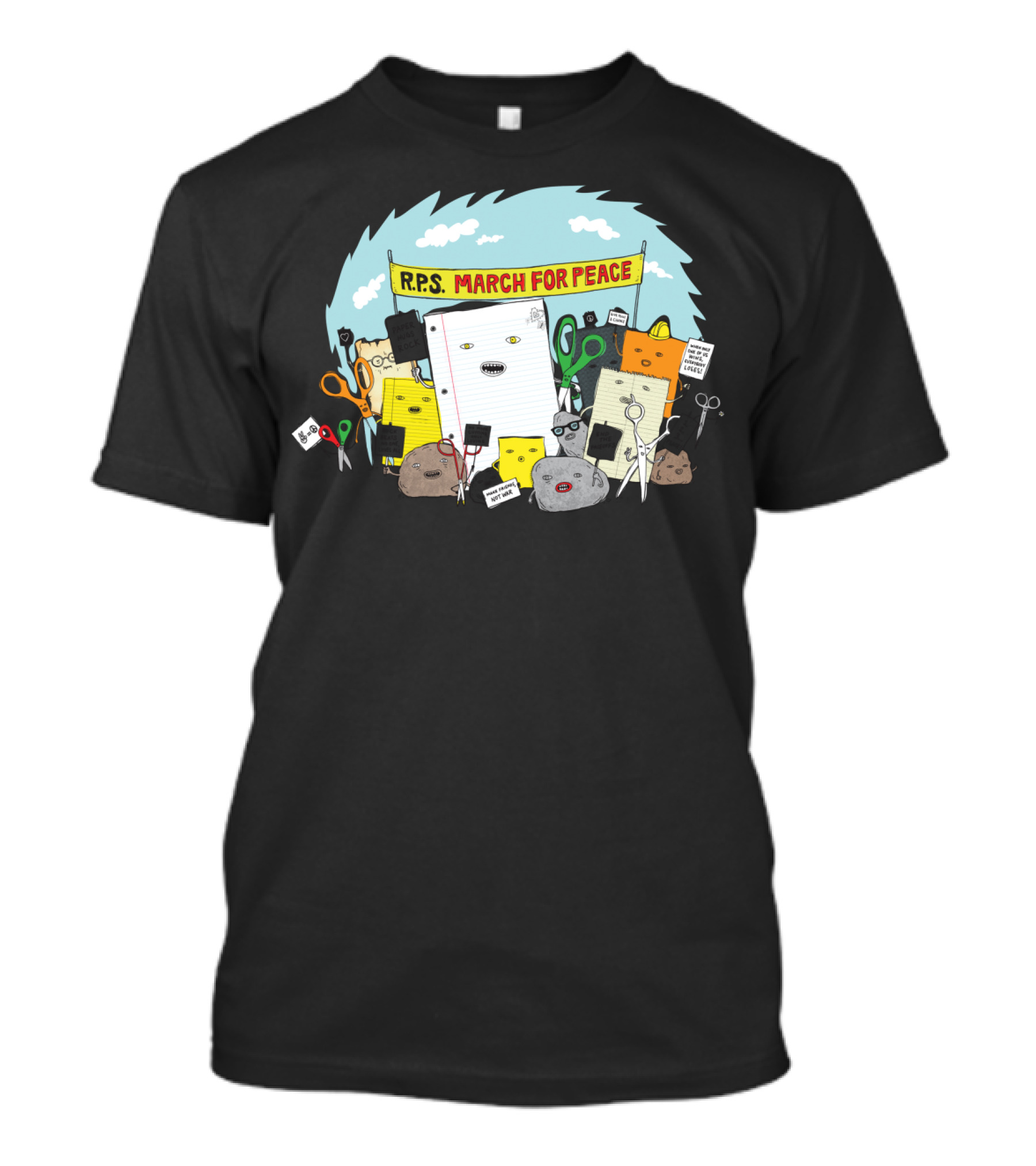 R.P.S. March For Peace Paper Rock Scissors Unity T-Shirt