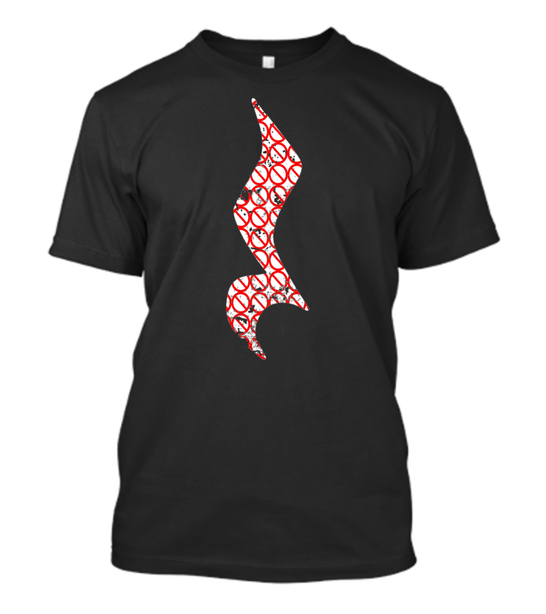 No Rest Grunge Red And White Repeated No T-Shirt