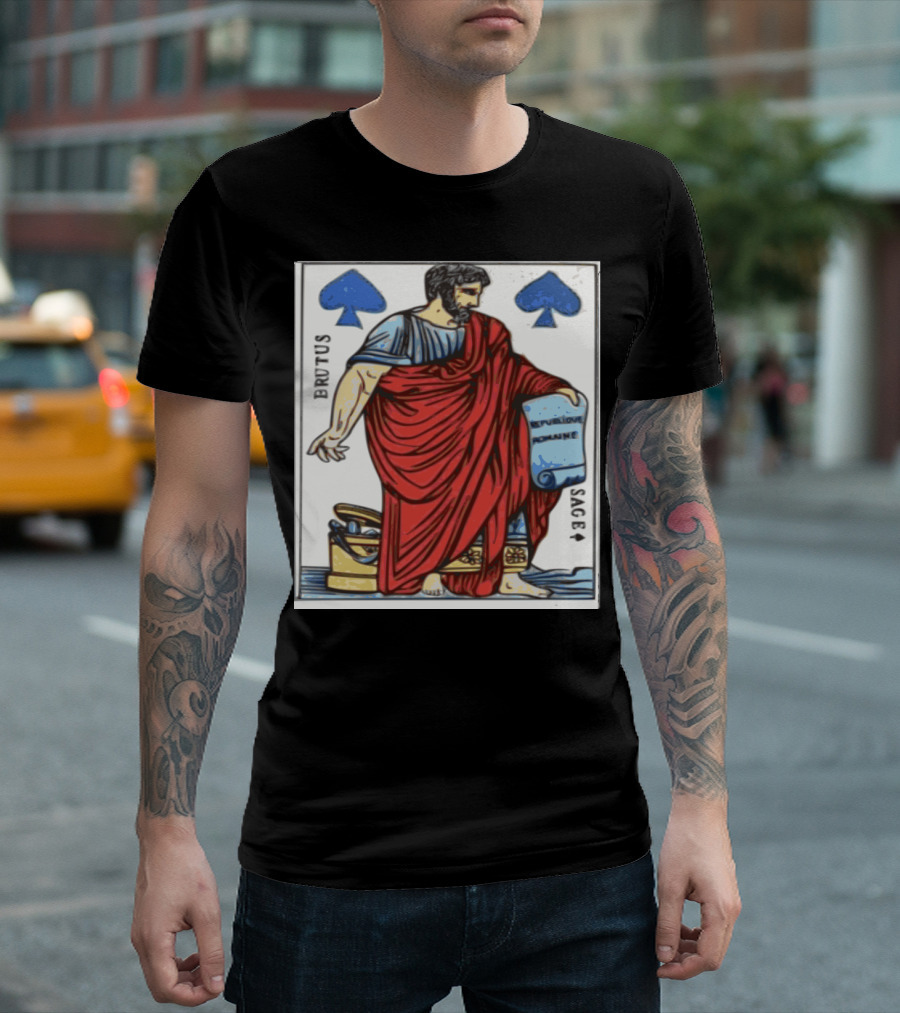 Brutus Rome Inspired Spade Card Illustration With Scroll T-Shirt