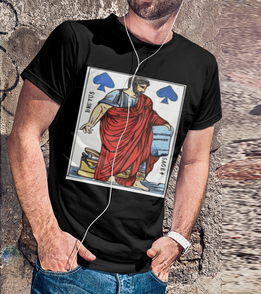 Brutus Rome Inspired Spade Card Illustration With Scroll T-Shirt
