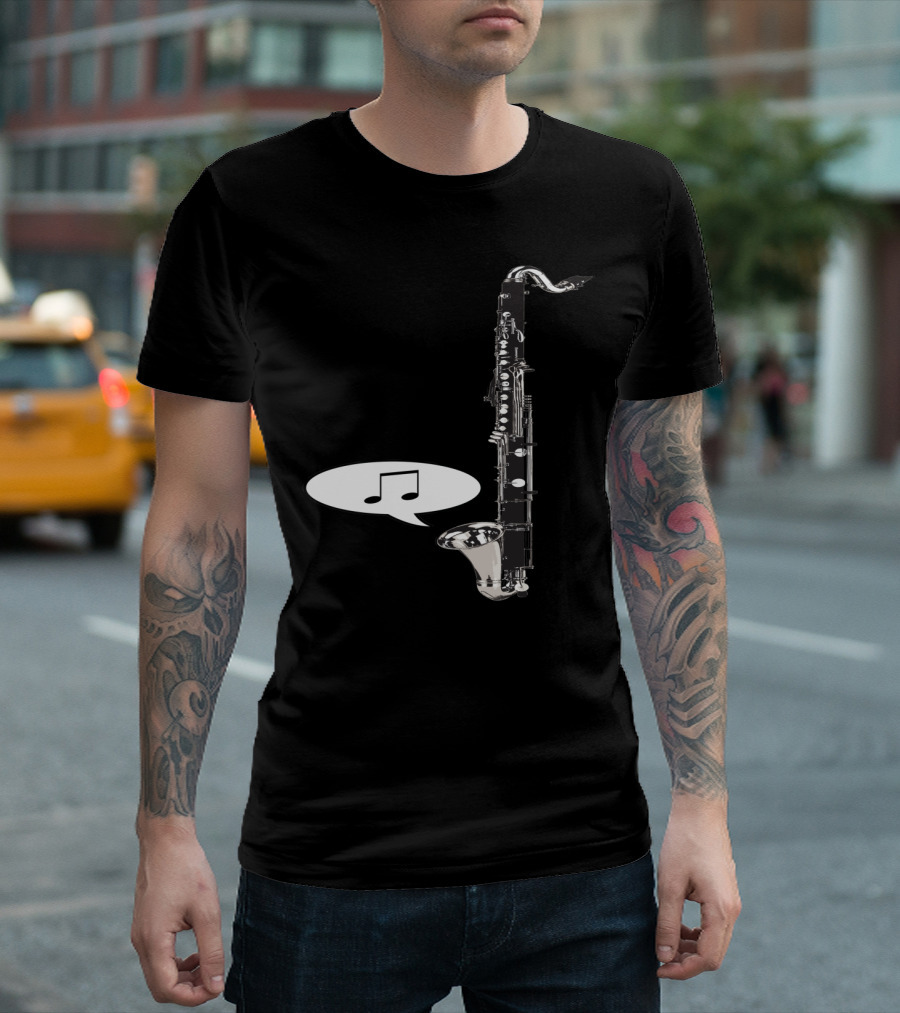 Bass Clarinet with Music Note in Speech Bubble T-Shirt