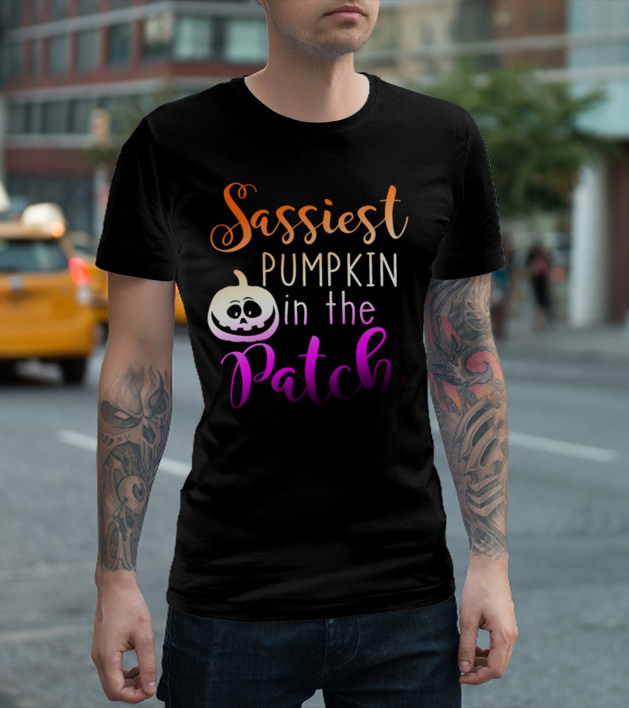 Sassiest Pumpkin in the Patch with Cute Jack-O-Lantern T-Shirt