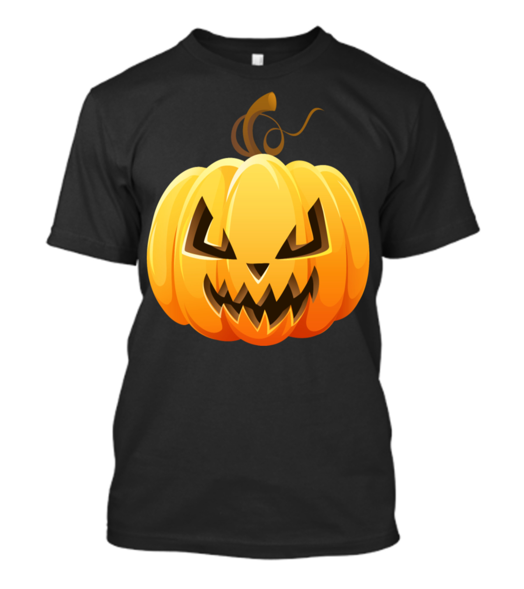 Cartoon Scary Halloween Pumpkin Grinning Jack-O'-Lantern Image T-Shirt