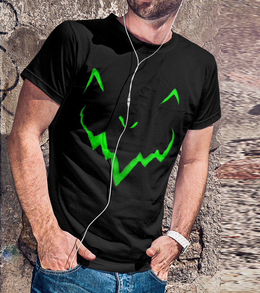 Dragon Face Neon Green Fox T-Shirt