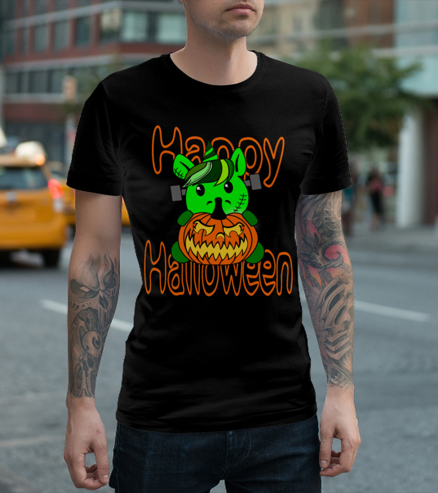Happy Halloween Frankenhorn Pumpkin Sampler T-Shirt